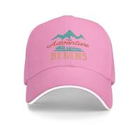 Let The Adventure Begin Cap Vintage Trees Wildlife Baseball Hat Pink