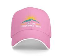 Let The Adventure Begin Cap Vintage Trees Wildlife Baseball Hat Pink
