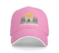 Let The Adventure Begin Cap Vintage Trees Wildlife Baseball Hat Pink
