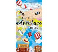 Let The Adventure Begin Door Cover Adventure Awaits Backdrop World Travel Theme Background Front Door Decor for Graduation Party Baby Shower Favors Supplies (36x72 inch (3x6FT))