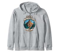 Let the Adventure Begin Minimalist Mountains Zip Hoodie