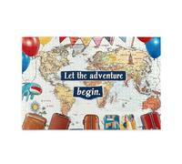 Let The Adventure Begin World Map 1000 Piece Jigsaw Puzzles For Adults Wooden Puzzles For Adults Gifts Home Decor