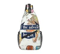 Let The Adventure Begin World Map Crossbody Shoulder Bag Travel Chest Pack Sling Backpack For Men Hiking Daypack