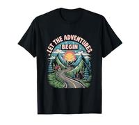 Let the Adventures Begin - Mountain Road Trip Vintage Tee T-Shirt