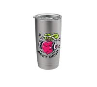 Let The Beet Drop Music Beetroot Vegetable Food Pun Vegan Stainless Steel Insulated Tumbler