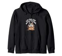 Let The Cat Out Of The Bag Idiom Expression Sarcasm ----- Zip Hoodie