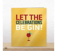 Let The Celebrations Be Gin - Foiled Christmas Card