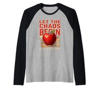 Let The Chaos Begin Happy First Day of School Raglan Baseball Tee