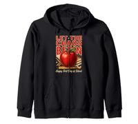 Let The Chaos Begin Happy First Day Of School Zip Hoodie