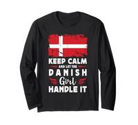 Let The Danish Girl Handle it Denmark Flag Long Sleeve T-Shirt