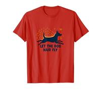Let The Dog Hair Fly - Playful Pet Lover T-Shirt, Men, Red, S