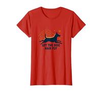 Let The Dog Hair Fly - Playful Pet Lover T-Shirt, Women, Red, S