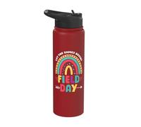 Let The Games Begin Field Day Fieldtrip Field Day School Stainless Steel Insulated Water Bottle