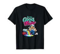 Let The Good Flow Plumber Pipe Pun Rainbow Graphic T-Shirt