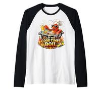 Let The Good Times Boil Crawfish Boil Party Graphic Raglan Baseball Tee