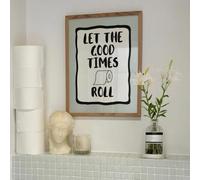 Let The Good Times Roll Print, Trendy Bathroom Print, Quirky Toilet Print, Green Bathroom Poster, Toilet Wall Art Funny Decor