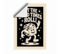Let the Good Times Roll Retro Unframed Wall Art Print A2 (59.4×42cm), Wall Decor for Living Room, Bedroom, Office & Home, Art Gift