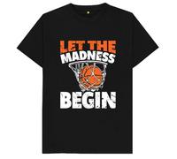 Let The Madness Begin March Madness Basketball Kids Womens Mens T Shirt Small Black