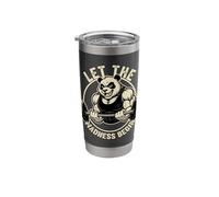 Let The Madness Begin Powerlifting Panda Bear | Funny Gym Stainless Steel Insulated Tumbler