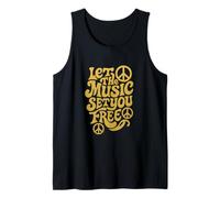 Let the Music Set Your Free Vintage 70s Style Peace Funky Tank Top