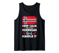 Let The Norwegian Girl Handle it Norway Flag Tank Top