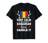 Let The Romanian Girl Handle it Romania Flag T-Shirt