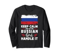 Let The Russian Girl Handle it Russia Flag Long Sleeve T-Shirt