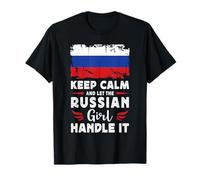 Let The Russian Girl Handle it Russia Flag T-Shirt