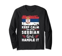 Let The Serbian Girl Handle it Serbia Flag Long Sleeve T-Shirt