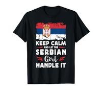 Let The Serbian Girl Handle it Serbia Flag T-Shirt