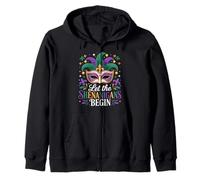 Let the Shenanigans Begin for Party Lovers Mardi Gras Fun Zip Hoodie