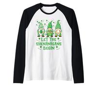 Let The Shenanigans Begin Irish Gnomes - St Patrick's Day Raglan Baseball Tee