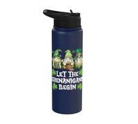 Let The Shenanigans Begin Irish Gnomes St Patrick's Day Stainless Steel Insulated Water Bottle