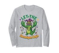 Let The Shenanigans Begin Mardi Gras Alligator Long Sleeve T-Shirt