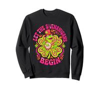 Let The Shenanigans Begin Psychedelic Banjo Frog Clover Sweatshirt