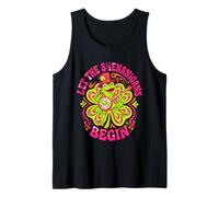 Let The Shenanigans Begin Psychedelic Banjo Frog Clover Tank Top