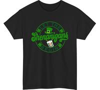 Let The Shenanigans Begins Tshirt, St. Patrick's Day T-Shirt, St Paddy's Day Tshirt, Patricks Day Gift Shamrock Irish Festive Xmas Unisex Gift tee top Black