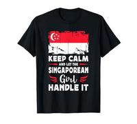 Let The Singaporean Girl Handle it Singapore Flag T-Shirt