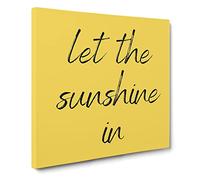 Let the Sunshine In Modern Typography Quote Canvas Print | Gallery Wrapped 30mm Frame Wall Art | 20x20 inches | Ready to Hang | Modern Typography Picture | Living Room Bedroom Lounge Office