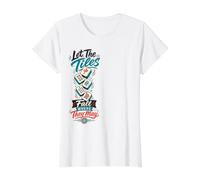 Let The Tiles Fall Where They May Mahjong Tile Game Player Value Graphic T-Shirt, Women, White, M