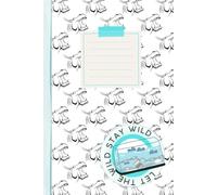 Let the Wild Stay Wild 120 Lined Pages Notebook | A5 Eco Animal Hardback Journal with Hippos: Thoughtful Gift for Nature Lovers & Environmentalists, White and Turquoise Hardcover