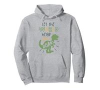 Let The World Hear You Roar! Pullover Hoodie, Adult Unisex, Heather Grey, Small