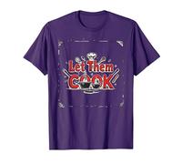 Let Them Cook Kitchen Wall Art for Culinary Enthusiasts T-Shirt, Men, Purple, XXL