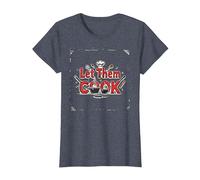 Let Them Cook Kitchen Wall Art for Culinary Enthusiasts T-Shirt, Women, Heather Blue, XXL