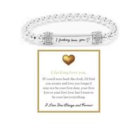 Let Them Dainty Diamond Beaded Stretch Bracelet,Self Worth Motivational Stainless Steel Engraving Bracelets Crystal Energy Chain Bracelet Friendship Bracelets Jewelry for Best Friend Women Men, One