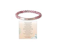 Let Them Dainty Diamond Beaded Stretch Bracelet,Self Worth Motivational Stainless Steel Engraving Bracelets Crystal Energy Chain Bracelet Friendship Bracelets Jewelry for Best Friend Women Men, One