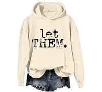 Let Them Hoodie Let Them Typography Hoodies Sweatshirt Cream Yellow