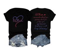 Let Them Misunderstand You T-Shirt Funny Slogan Graphic T Shirt Printed Motivational Top for Women Undershirt Short Sleeve Women, black, L