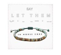 "Let Them" Morse Code Inspirational Bracelet, 2025 New Adjustable Wrap Beaded Guardian Bracelet, Exquisite Tiger's Eye Beaded bracelet, christmas gifts for Mothers, Daughters, Sisters, Son
