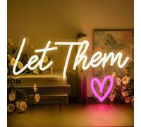 Let Them Neon Sign Dimmable Neon Signs for Wall Decor Inspirational Gift LED Let Thems Signs USB Light Up Sign for Bedroom Living Room Wall Decor Office Decoration